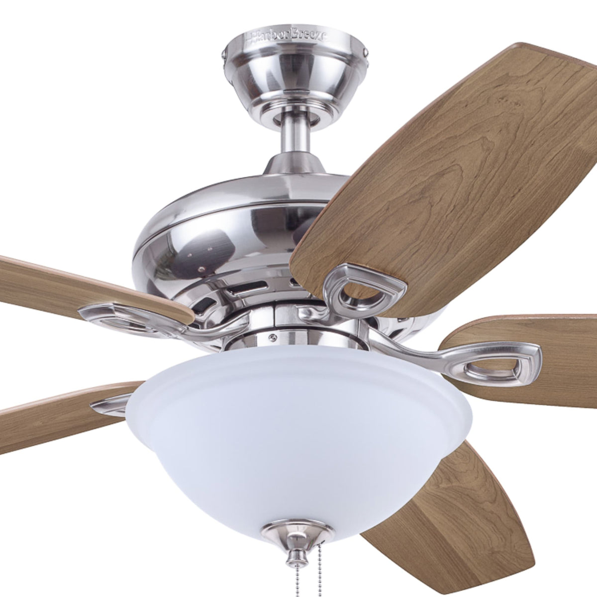 Harbor Breeze Coastal Creek 52-in Brushed Nickel LED Indoor Ceiling Fan with Light Kit (5-Blade)