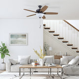 Harbor Breeze Coastal Creek 52-in Bronze LED Indoor Ceiling Fan with Light Kit, Reversible Toffee/Cocoa Blades (5-Blade)