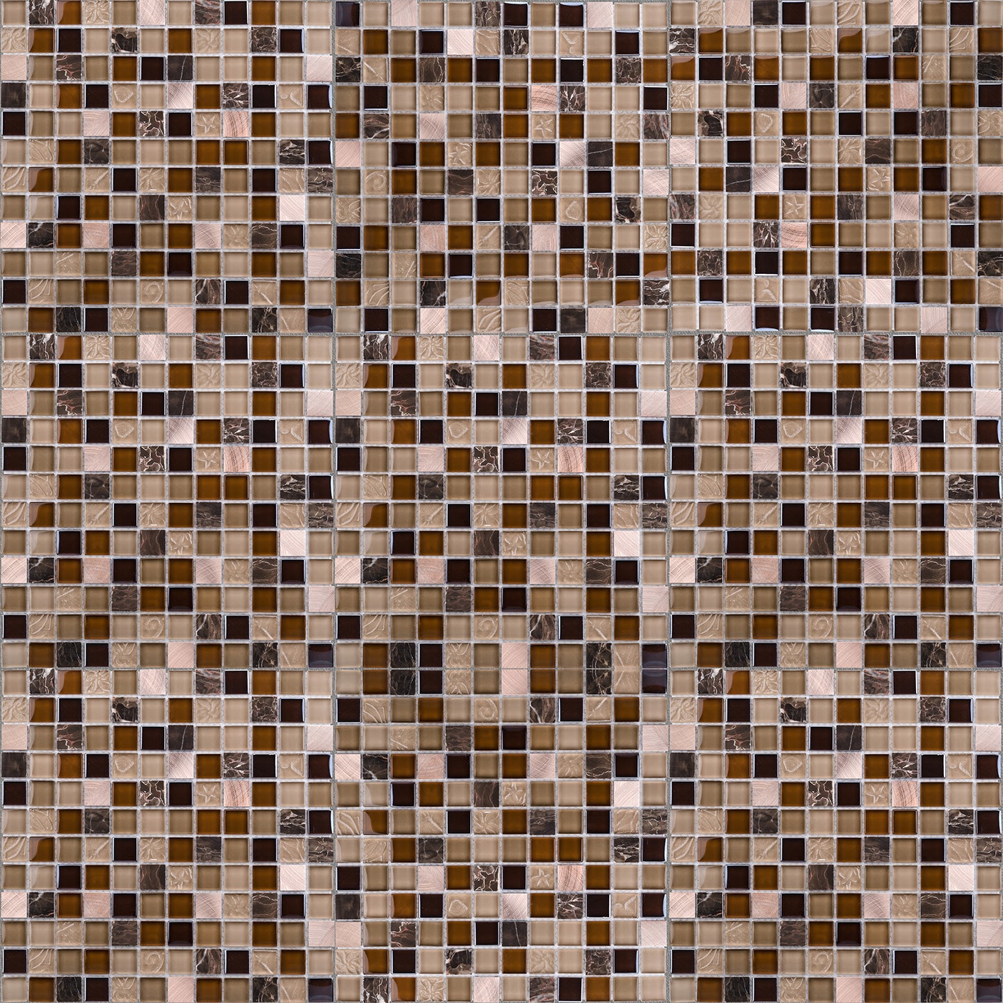 Elida Ceramica Coral Light 12-in x 12-in Multi-finish Glass/Metal/Stone Marble Patterned Mosaic Wall Tile product image