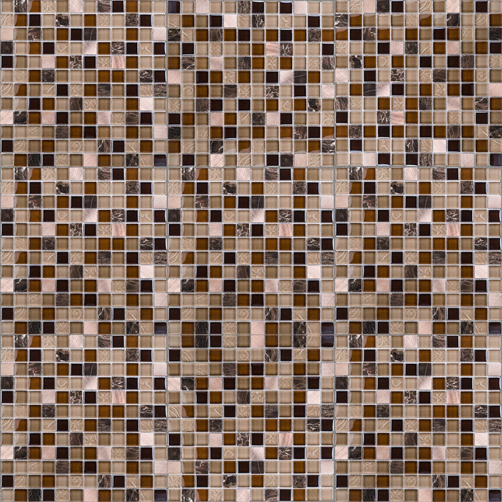 Elida Ceramica Coral Light 12-in x 12-in Multi-finish Glass/Metal/Stone Marble Patterned Mosaic Wall Tile product image