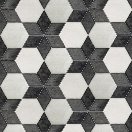 Starfire White and Black 6-in x 6-in Multi-finish Porcelain Patterned Floor and Wall Tile (0.177-sq ft/ Piece)