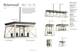 Progress Lighting Briarwood 4-Light Textured Black Farmhouse Rectangle Medium Hanging Pendant Light