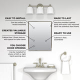 Project Source 16.13-in x 20.13-in Surface/Recessed Mount Stainless Steel Mirrored Medicine Cabinet