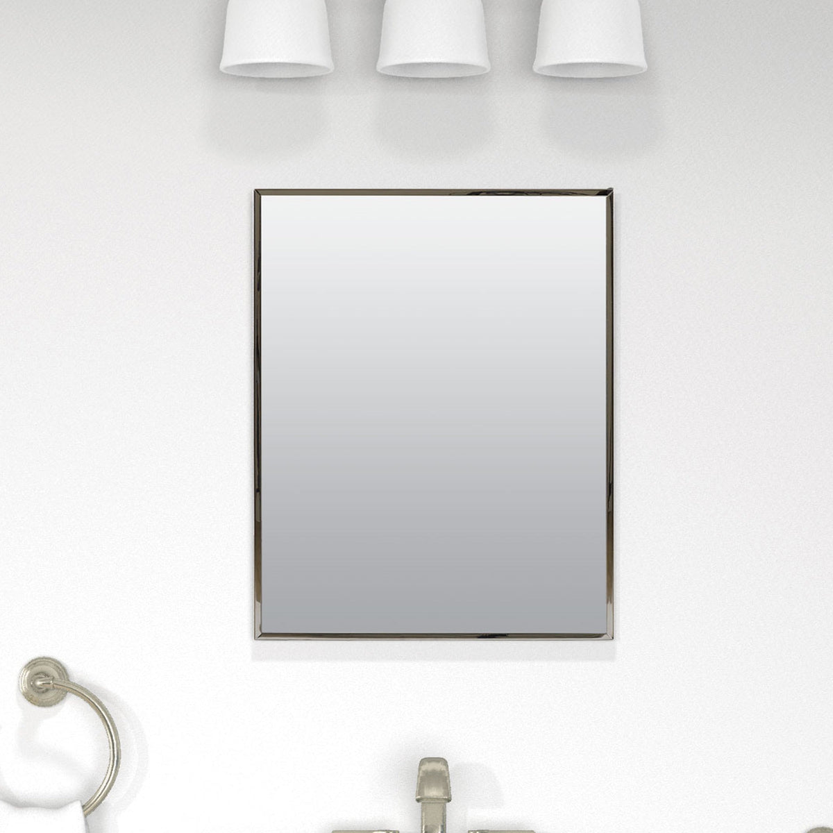 Project Source 16.13-in x 20.13-in Surface/Recessed Mount Stainless Steel Mirrored Medicine Cabinet