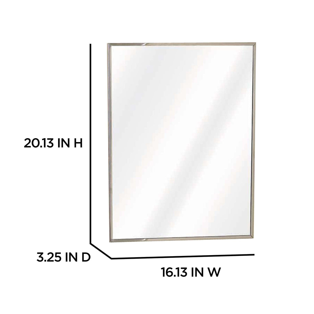 Project Source 16.13-in x 20.13-in Surface/Recessed Mount Stainless Steel Mirrored Medicine Cabinet
