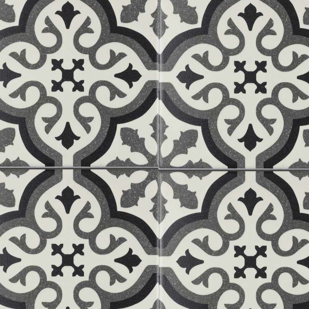 Elida Ceramica Lolita Deco Squares 6-in x 6-in Matte Porcelain Encaustic Floor and Wall Tile, 0.239-sq ft Piece