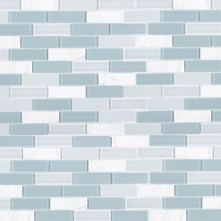 Elida Ceramica Skylight 12-in x 12-in Multi-finish Glass/Stone Marble Subway Mosaic Wall Tile product image