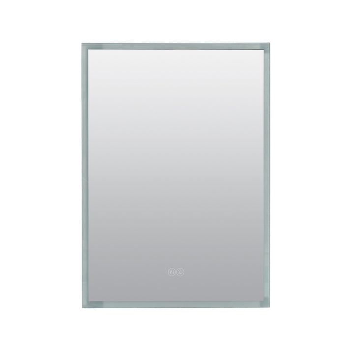 Zenna Home 17.7-in x 23.5-in Lighted LED Fog Free Surface/Recessed Mount Aluminum Mirrored Medicine Cabinet with Outlet
