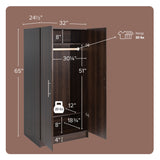 Prepac Elite 32-in W x 65-in H Wood Composite Espresso Freestanding Utility Storage Cabinet