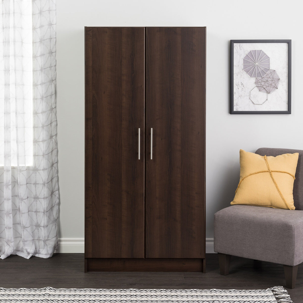 Prepac Elite 32-in W x 65-in H Wood Composite Espresso Freestanding Utility Storage Cabinet