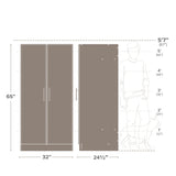 Prepac Elite 32-in W x 65-in H Wood Composite Drifted Gray Freestanding Utility Storage Cabinet