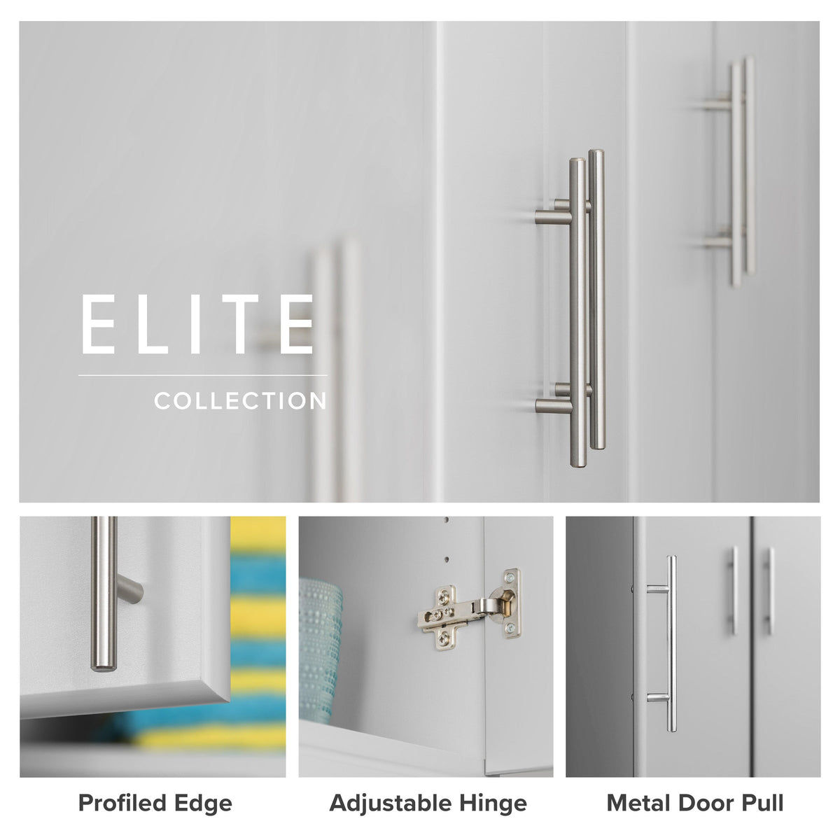 Prepac Elite 32-in W x 65-in H Wood Composite Light Gray Freestanding Utility Storage Cabinet
