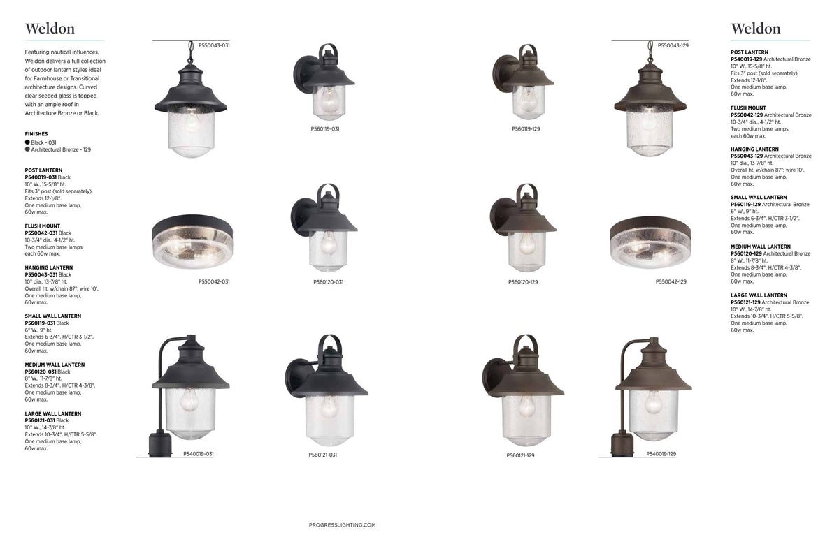 Progress Lighting Weldon 60-Watt 15.625-in Architectural Bronze Transitional Post Light