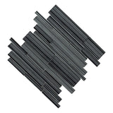 Elida Ceramica Glassy Terrain 12-in x 12-in Glossy Glass Linear Mosaic Wall Tile