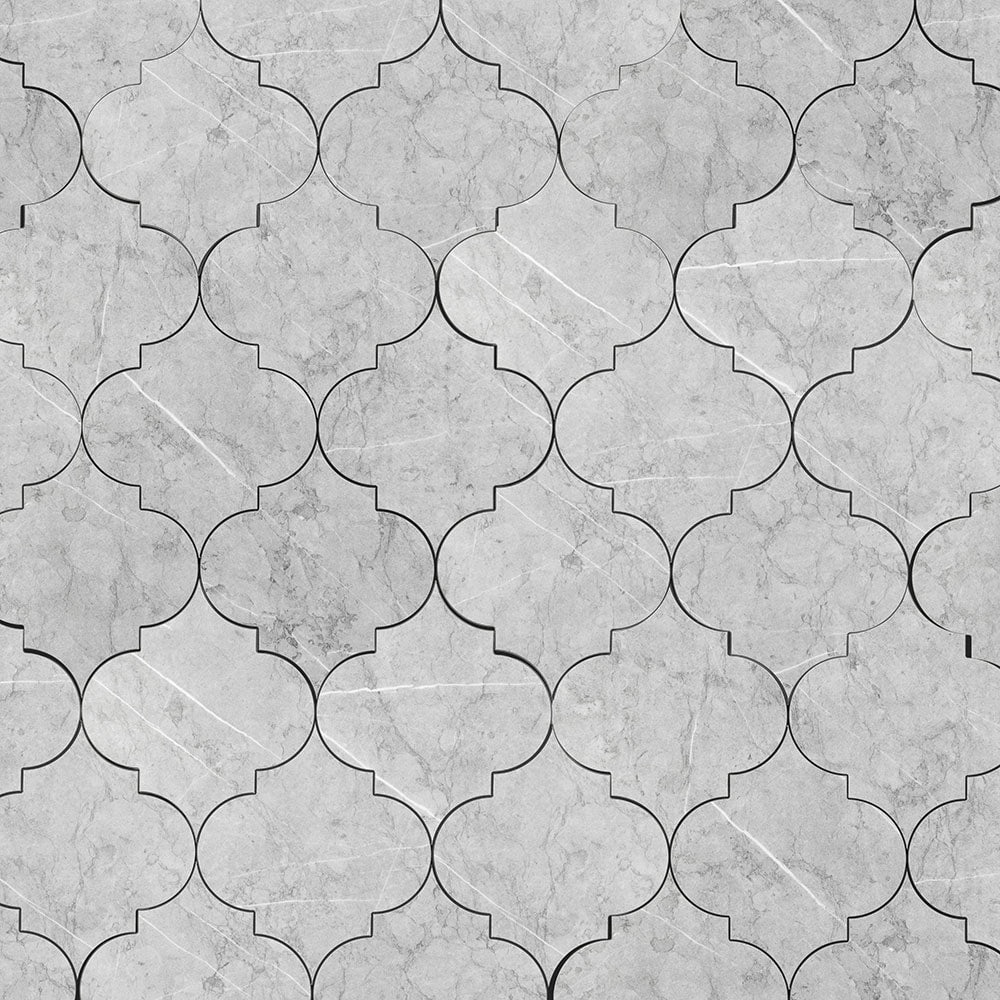 Peel&Stick Tile Peel and Stick Chantilly Gray gray 10-in x 12-in Matte PVC Patterned Arabesque Peel and stick Mosaic Wall Tile product image