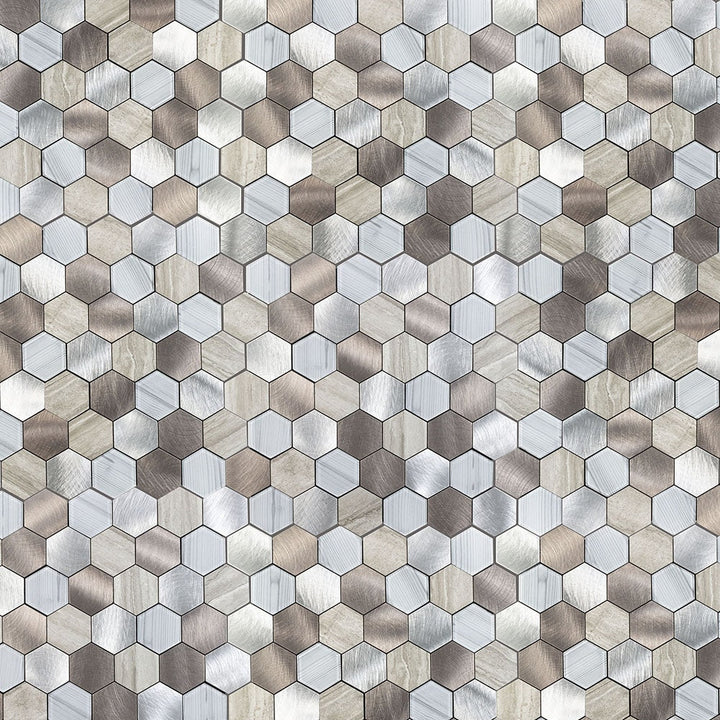 Peel&Stick Tile Timber Hex 12-in x 12-in Matte PVC Patterned Hexagon Peel and stick Mosaic Wall Tile product image
