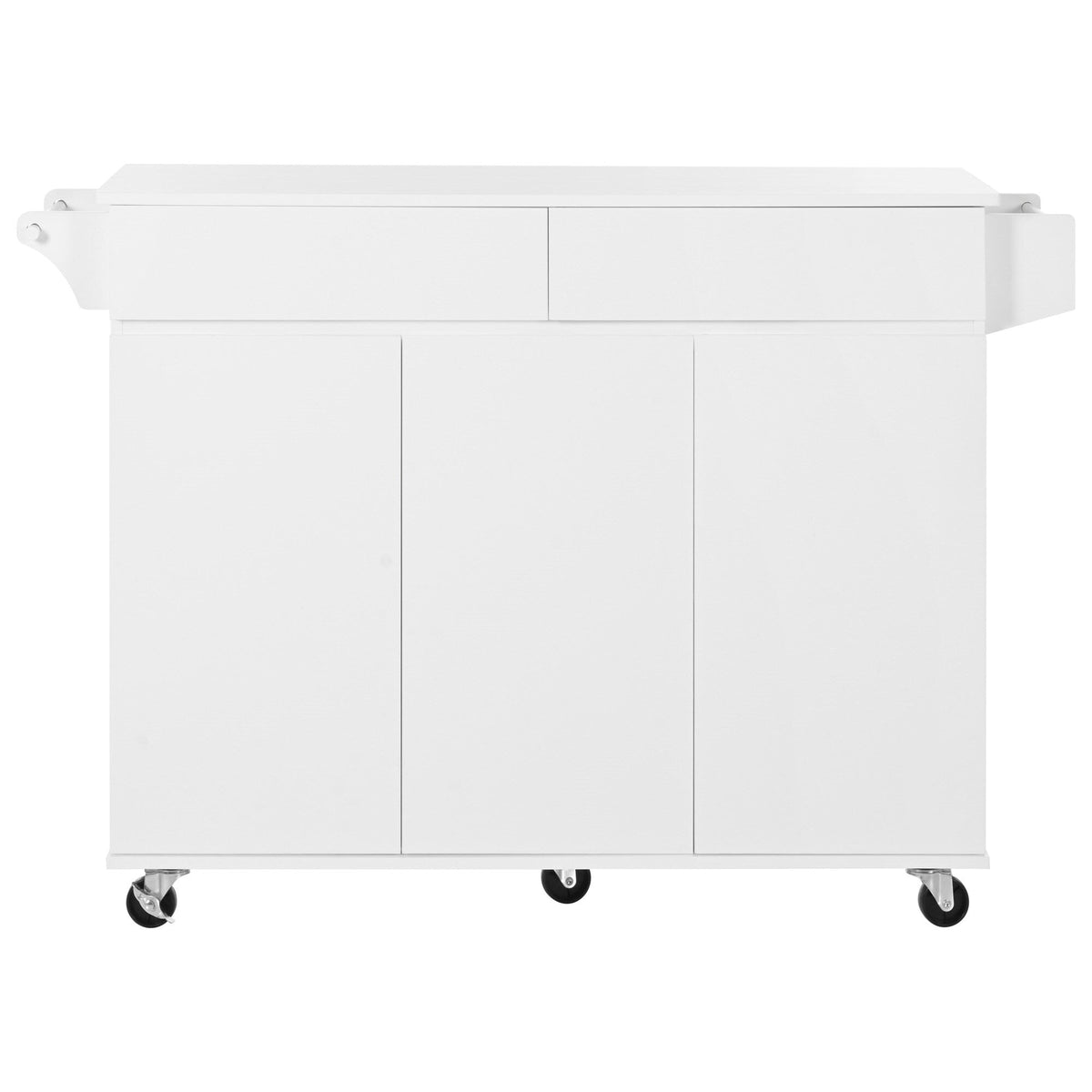 BABOOM White Mdf Base with Mdf Top Rolling Kitchen Island (27.56-in x 53.2-in x 36.33-in)