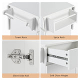 BABOOM White Mdf Base with Mdf Top Rolling Kitchen Island (27.56-in x 53.2-in x 36.33-in)