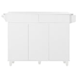 BABOOM White Mdf Base with Mdf Top Rolling Kitchen Island (27.56-in x 53.2-in x 36.33-in)
