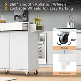 BABOOM White Mdf Base with Mdf Top Rolling Kitchen Island (27.56-in x 53.2-in x 36.33-in)