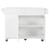 BABOOM White Mdf Base with Mdf Top Rolling Kitchen Island (27.56-in x 53.2-in x 36.33-in)