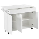 BABOOM White Mdf Base with Mdf Top Rolling Kitchen Island (27.56-in x 53.2-in x 36.33-in)