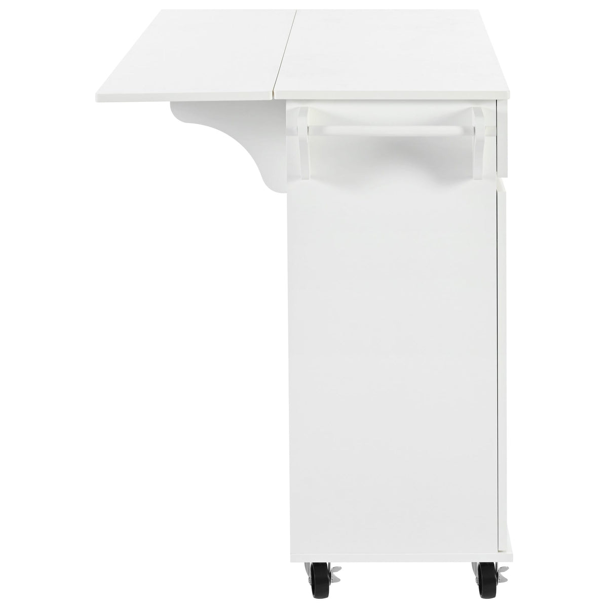 BABOOM White Mdf Base with Mdf Top Rolling Kitchen Island (27.56-in x 53.2-in x 36.33-in)