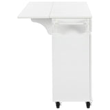 BABOOM White Mdf Base with Mdf Top Rolling Kitchen Island (27.56-in x 53.2-in x 36.33-in)