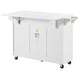 BABOOM White Mdf Base with Mdf Top Rolling Kitchen Island (27.56-in x 53.2-in x 36.33-in)