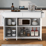 BABOOM White Mdf Base with Mdf Top Rolling Kitchen Island (27.56-in x 53.2-in x 36.33-in)