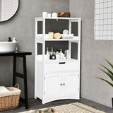 WELLFOR 24-in x 48-in x 13-in White Freestanding Linen Cabinet