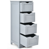 WELLFOR 12-in x 32.5-in x 12-in Gray Freestanding Corner Linen Cabinet