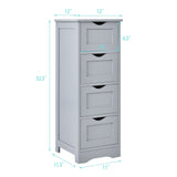 WELLFOR 12-in x 32.5-in x 12-in Gray Freestanding Corner Linen Cabinet