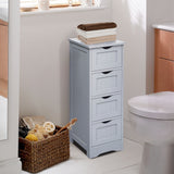 WELLFOR 12-in x 32.5-in x 12-in Gray Freestanding Corner Linen Cabinet