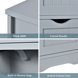 WELLFOR 12-in x 32.5-in x 12-in Gray Freestanding Corner Linen Cabinet