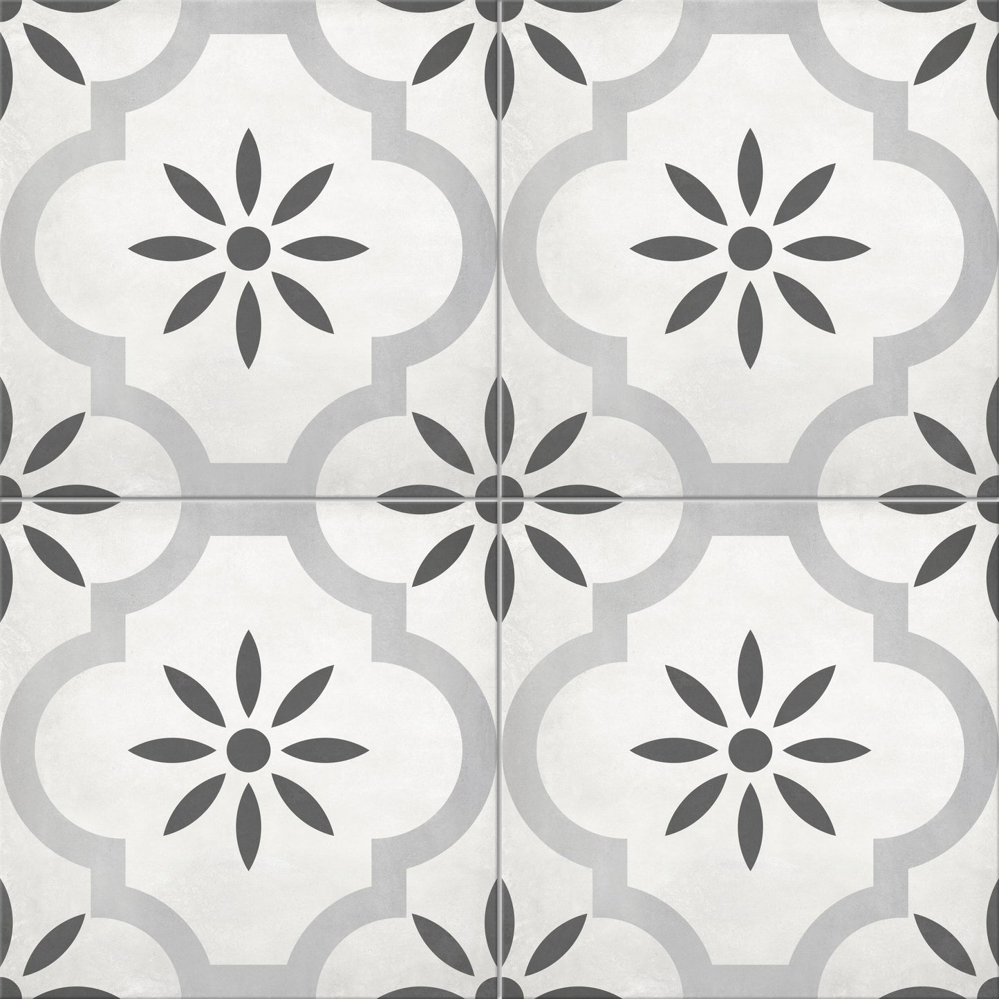 Satori Nouveau Arabesque Flora 8-in x 8-in Matte Porcelain Floor and Wall Tile (0.43-sq. ft/ Piece)