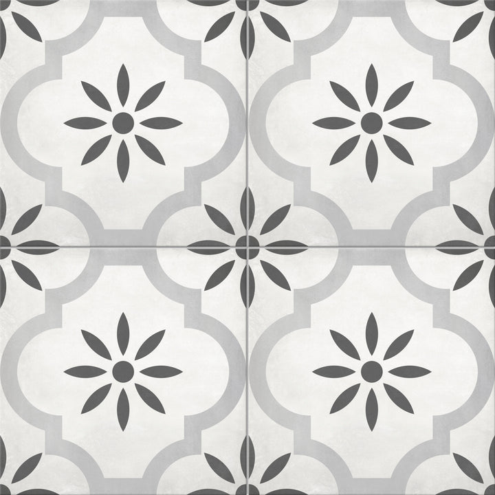 Satori Nouveau Arabesque Flora 8-in x 8-in Matte Porcelain Floor and Wall Tile (0.43-sq. ft/ Piece)