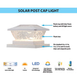 RELIABILT 4-in x 4-in 10-Lumen White Solar LED Outdoor Post Cap Light (5000 K)