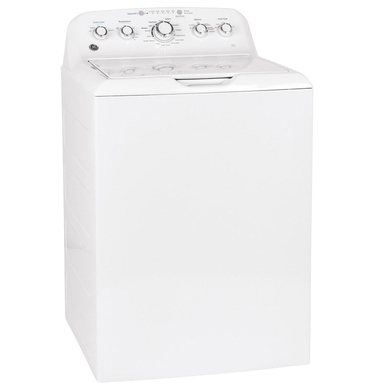 GE 4.5 cu. ft. High-Efficiency White Top Load Washing Machine with Stainless Steel Basket, GTW465ASNWW