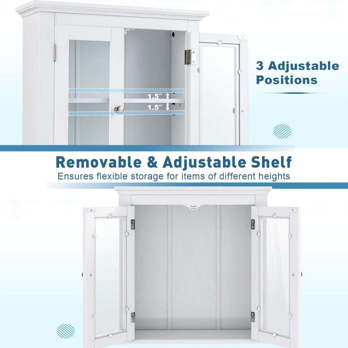 WELLFOR 20-in x 6.5-in White Bathroom Wall Cabinet