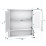 WELLFOR 22-in x 23-in x 5-in White Bathroom Wall Cabinet