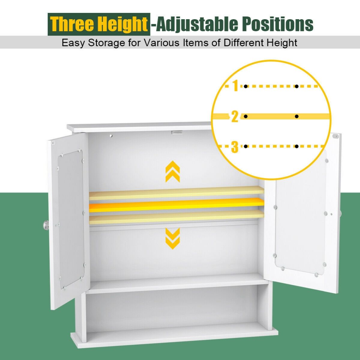 WELLFOR 22-in x 23-in x 5-in White Bathroom Wall Cabinet