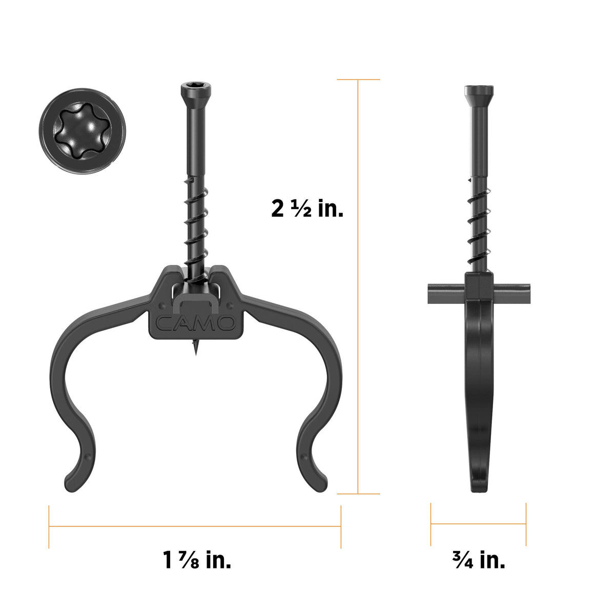 CAMO Edge Clip 1.75-in Black Hidden Deck Fastener 50-sq ft (90-Pack)