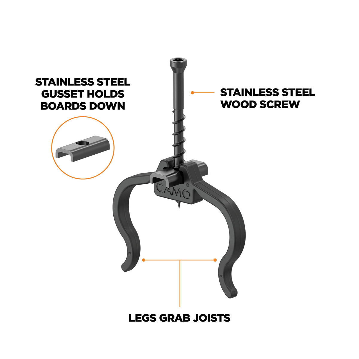 CAMO Edge Clip 1.75-in 316 Stainless Steel Hidden Deck Fastener 500-sq ft (900-Pack)