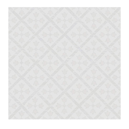 The Tile Life Etiquette White 8-in x 8-in Satin Porcelain Encaustic Floor and Wall Tile product image