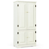 Costway 13-in W x 49-in H Mdf Cream White Freestanding Utility Storage Cabinet