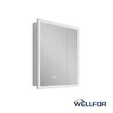 WELLFOR 30-in x 32-in x 5.6-in Silver Soft Close Bathroom Wall Cabinet