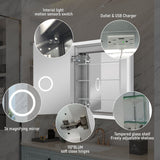 WELLFOR 30-in x 32-in x 5.6-in Silver Soft Close Bathroom Wall Cabinet