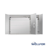 WELLFOR 48-in x 32-in x 5.6-in Silver Soft Close Bathroom Wall Cabinet