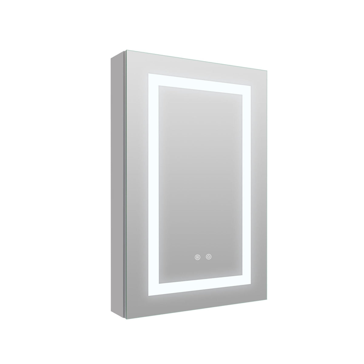 WELLFOR 20-in x 30-in x 4.6-in Silver Soft Close Bathroom Wall Cabinet